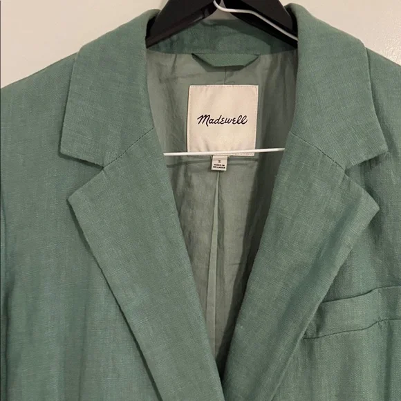 Madewell Sage Green Linen Blazer - Picture 2 of 4